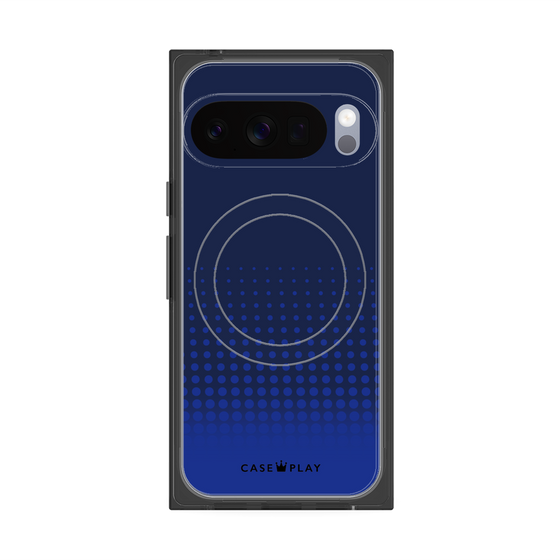 Premium Square Case with Pixelsnap［ Dot Gradation - Blue ］
