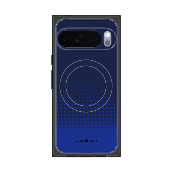 Premium Square Case with Pixelsnap［ Dot Gradation - Blue ］