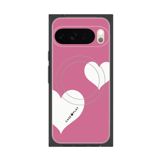 Premium Square Case with Pixelsnap［ Two Hearts - Pink ］