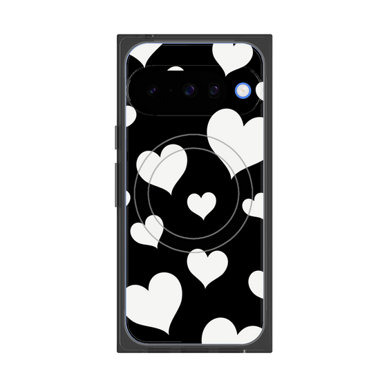 Premium Square Case with Pixelsnap［ Dot Hearts - Black ］