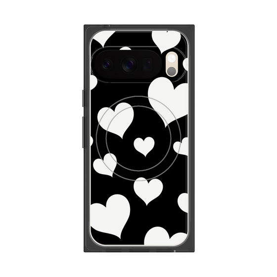 Premium Square Case with Pixelsnap［ Dot Hearts - Black ］