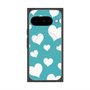 Premium Square Case with Pixelsnap［ Dot Hearts - Blue ］
