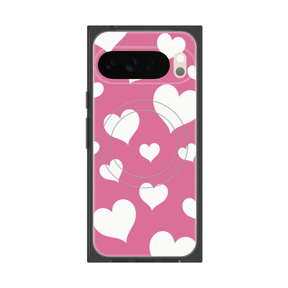 Premium Square Case with Pixelsnap［ Dot Hearts - Pink ］