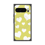 Premium Square Case with Pixelsnap［ Dot Hearts - Yellow ］