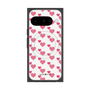 Premium Square Case with Pixelsnap［ Stripe Hearts - Pink ］