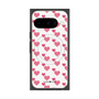 Premium Square Case with Pixelsnap［ Stripe Hearts - Pink ］
