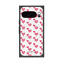 Premium Square Case with Pixelsnap［ Stripe Hearts - Pink ］
