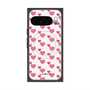 Premium Square Case with Pixelsnap［ Stripe Hearts - Pink ］