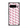 Premium Square Case with Pixelsnap［ Stripe Hearts - Pink ］