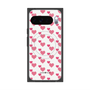 Premium Square Case with Pixelsnap［ Stripe Hearts - Pink ］