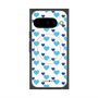 Premium Square Case with Pixelsnap［ Stripe Hearts - Blue ］