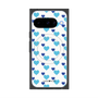 Premium Square Case with Pixelsnap［ Stripe Hearts - Blue ］