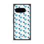 Premium Square Case with Pixelsnap［ Stripe Hearts - Blue ］