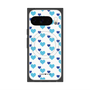 Premium Square Case with Pixelsnap［ Stripe Hearts - Blue ］