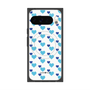 Premium Square Case with Pixelsnap［ Stripe Hearts - Blue ］