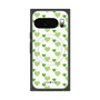 Premium Square Case with Pixelsnap［ Stripe Hearts - Green ］