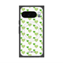 Premium Square Case with Pixelsnap［ Stripe Hearts - Green ］