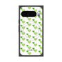 Premium Square Case with Pixelsnap［ Stripe Hearts - Green ］