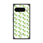 Premium Square Case with Pixelsnap［ Stripe Hearts - Green ］
