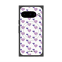 Premium Square Case with Pixelsnap［ Stripe Hearts - Purple ］
