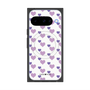 Premium Square Case with Pixelsnap［ Stripe Hearts - Purple ］