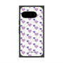 Premium Square Case with Pixelsnap［ Stripe Hearts - Purple ］