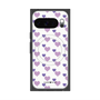 Premium Square Case with Pixelsnap［ Stripe Hearts - Purple ］
