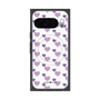 Premium Square Case with Pixelsnap［ Stripe Hearts - Purple ］