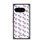Premium Square Case with Pixelsnap［ Stripe Hearts - Purple ］