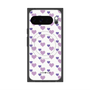 Premium Square Case with Pixelsnap［ Stripe Hearts - Purple ］