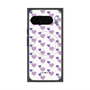 Premium Square Case with Pixelsnap［ Stripe Hearts - Purple ］