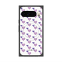 Premium Square Case with Pixelsnap［ Stripe Hearts - Purple ］