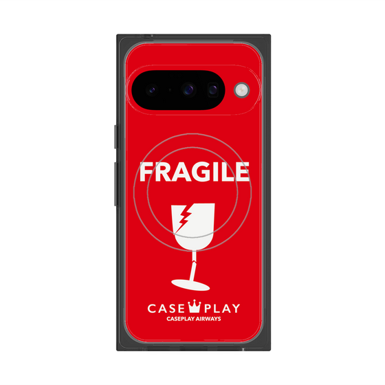 Premium Square Case with Pixelsnap［ FRAGILE - Red ］
