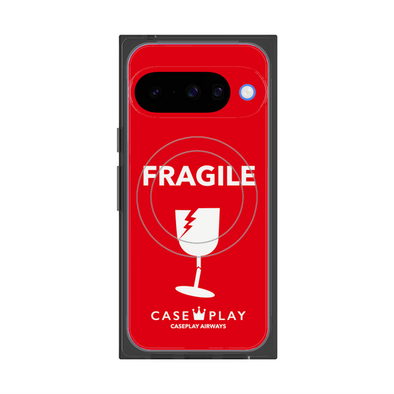 Premium Square Case with Pixelsnap［ FRAGILE - Red ］