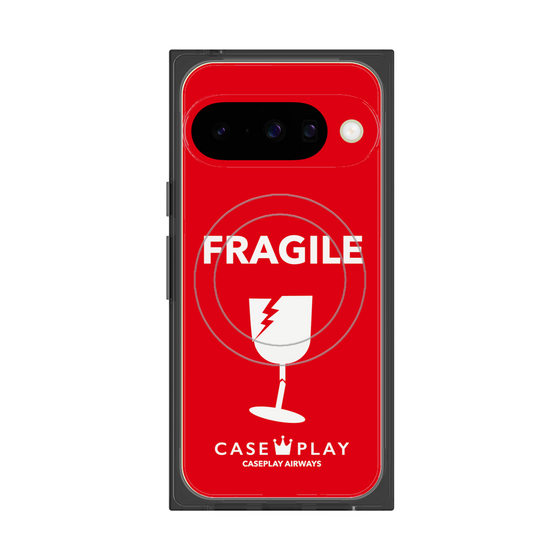 Premium Square Case with Pixelsnap［ FRAGILE - Red ］