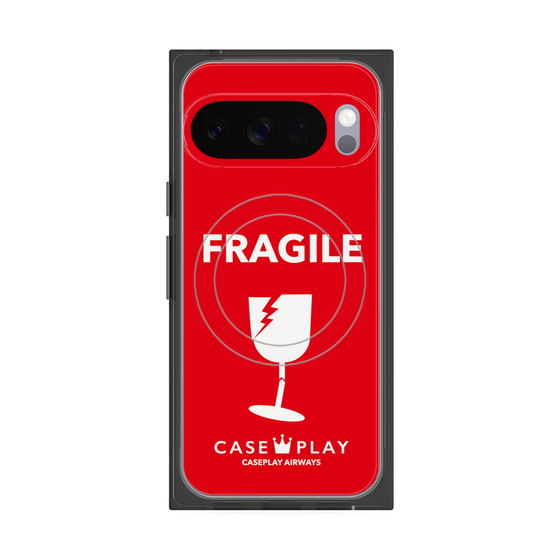 Premium Square Case with Pixelsnap［ FRAGILE - Red ］