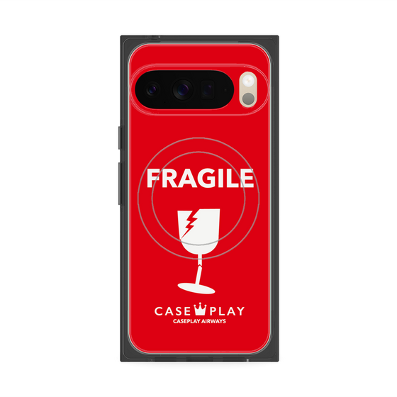 Premium Square Case with Pixelsnap［ FRAGILE - Red ］