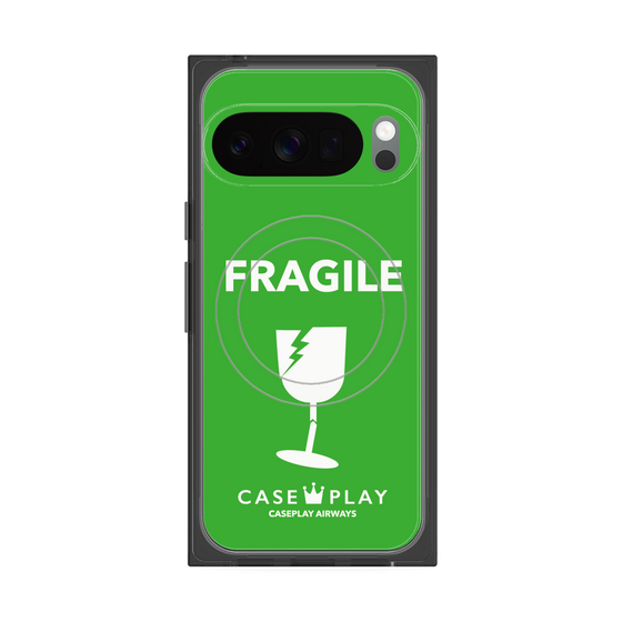 Premium Square Case with Pixelsnap［ FRAGILE - Green ］