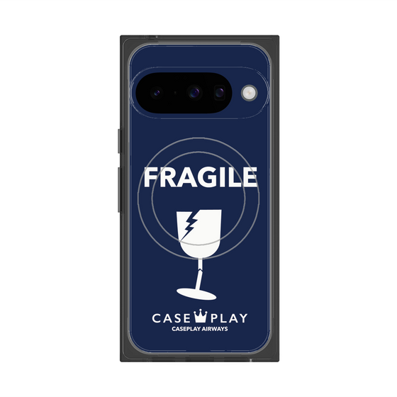 Premium Square Case with Pixelsnap［ FRAGILE - Navy ］