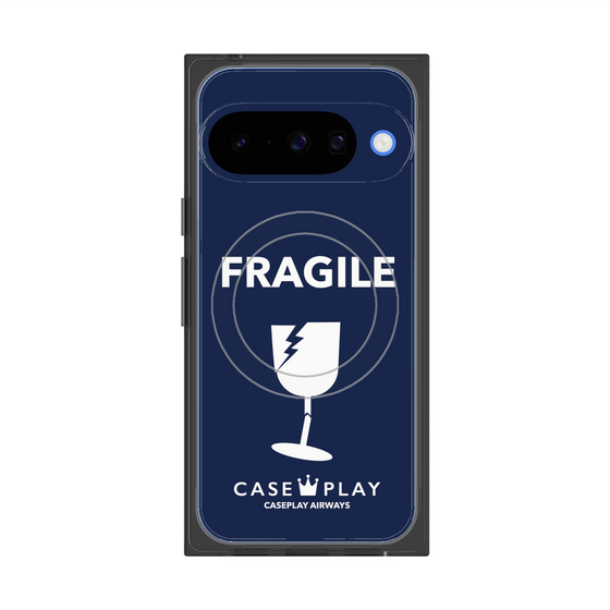 Premium Square Case with Pixelsnap［ FRAGILE - Navy ］
