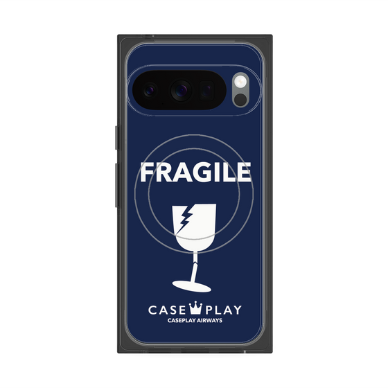 Premium Square Case with Pixelsnap［ FRAGILE - Navy ］