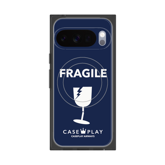 Premium Square Case with Pixelsnap［ FRAGILE - Navy ］