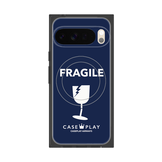 Premium Square Case with Pixelsnap［ FRAGILE - Navy ］