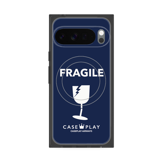 Premium Square Case with Pixelsnap［ FRAGILE - Navy ］