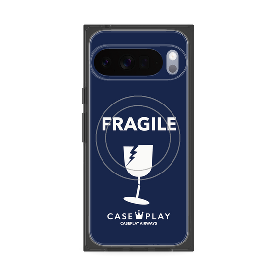 Premium Square Case with Pixelsnap［ FRAGILE - Navy ］