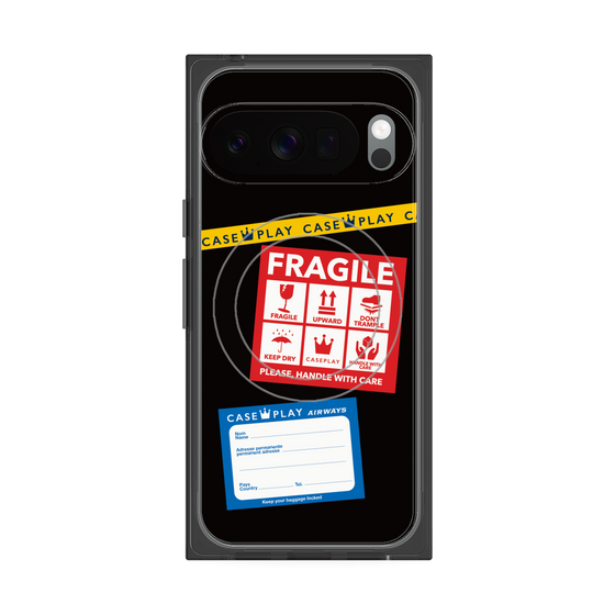 Premium Square Case with Pixelsnap［ FRAGILE Stickers - Black ］