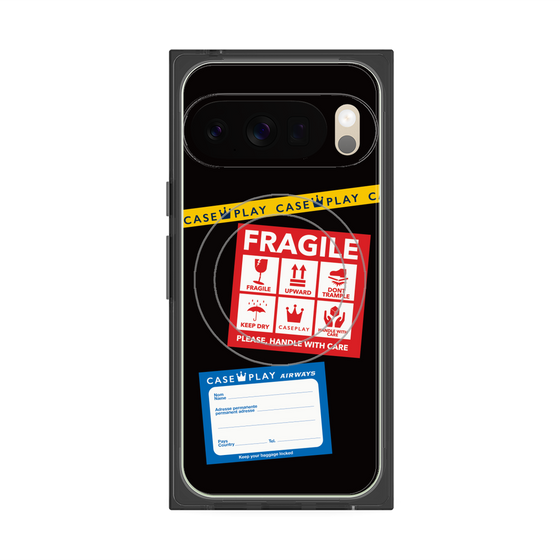 Premium Square Case with Pixelsnap［ FRAGILE Stickers - Black ］