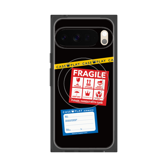 Premium Square Case with Pixelsnap［ FRAGILE Stickers - Black ］