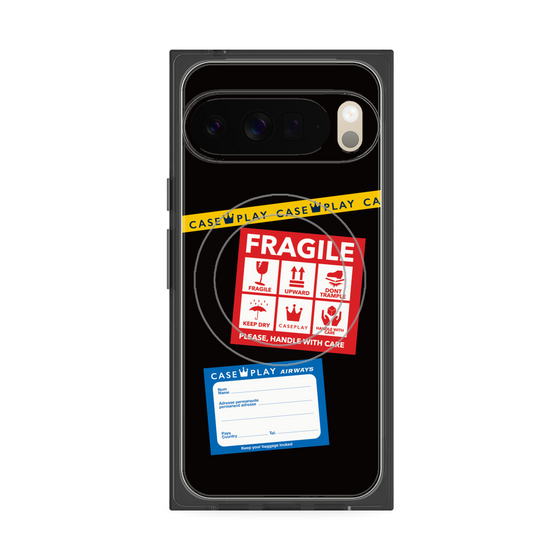 Premium Square Case with Pixelsnap［ FRAGILE Stickers - Black ］