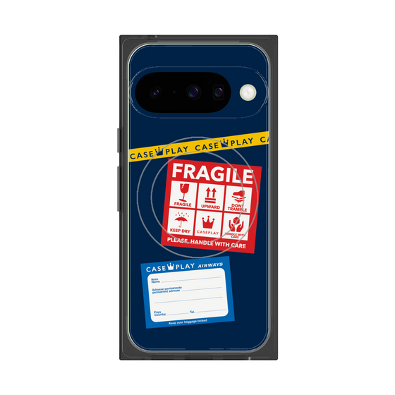 Premium Square Case with Pixelsnap［ FRAGILE Stickers - Navy ］